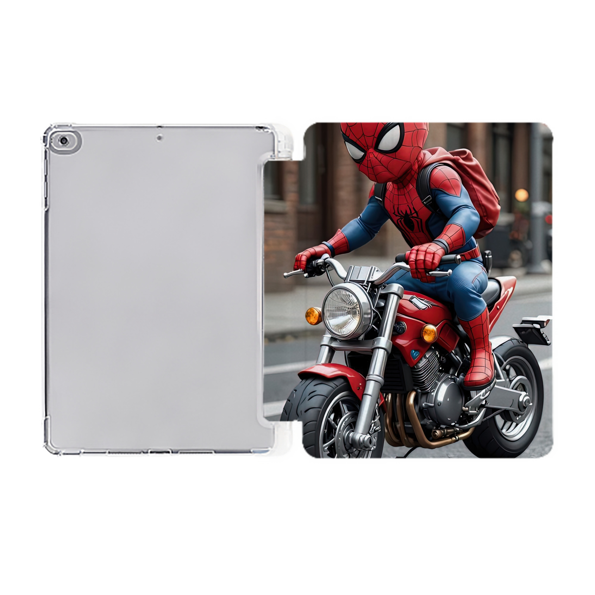 （画像用） Spider Man スパイダーマン IPad ケース ペン収納付き 三つ折りスタンド PUレザー×シリコン 対応機種9.5/10.5/10.9インチ